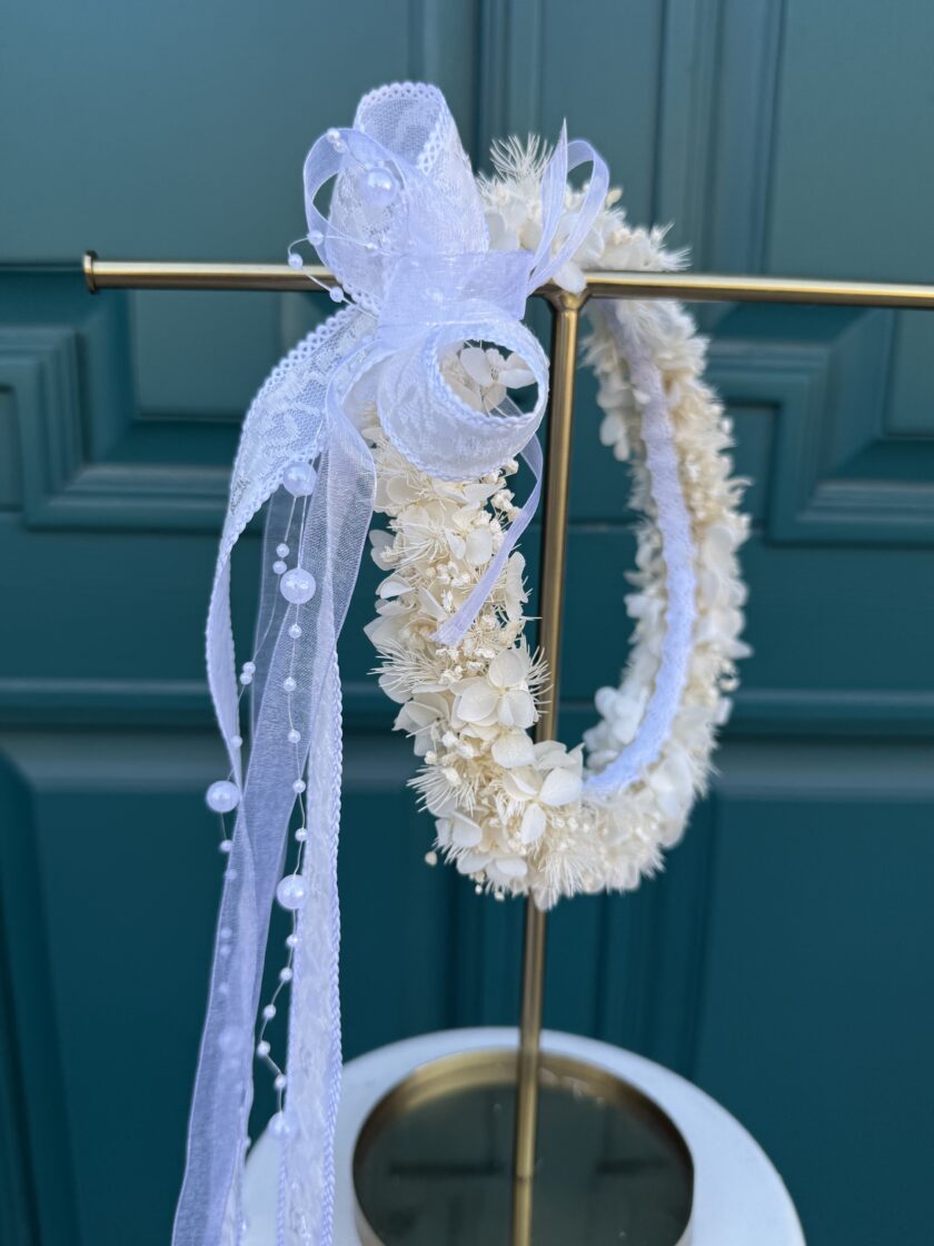🌸 Wianuszek komunijny z kwiatów preparowanych 🌸